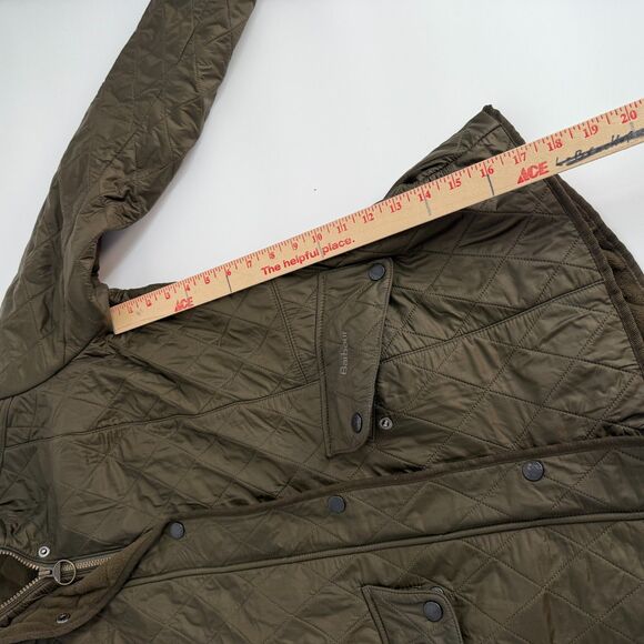 Barbour Cavalry Polarquilt Riding Jacket Fleece Lined Quilted Olive Green US 12 - Picture 10 of 11